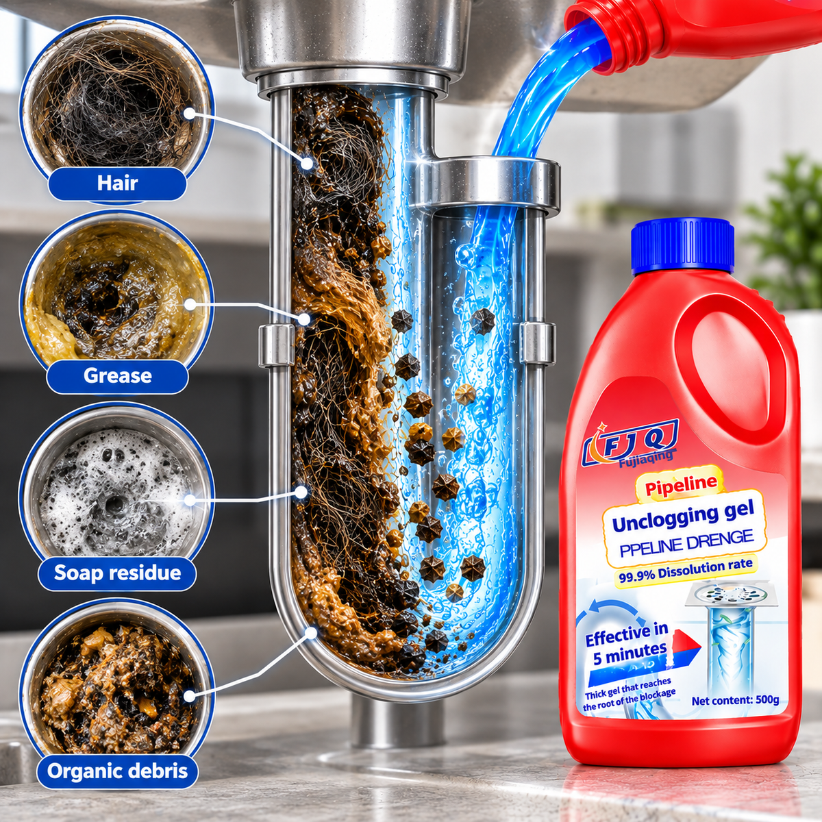 500g Pipe Dredging Gel Drain Cleaner